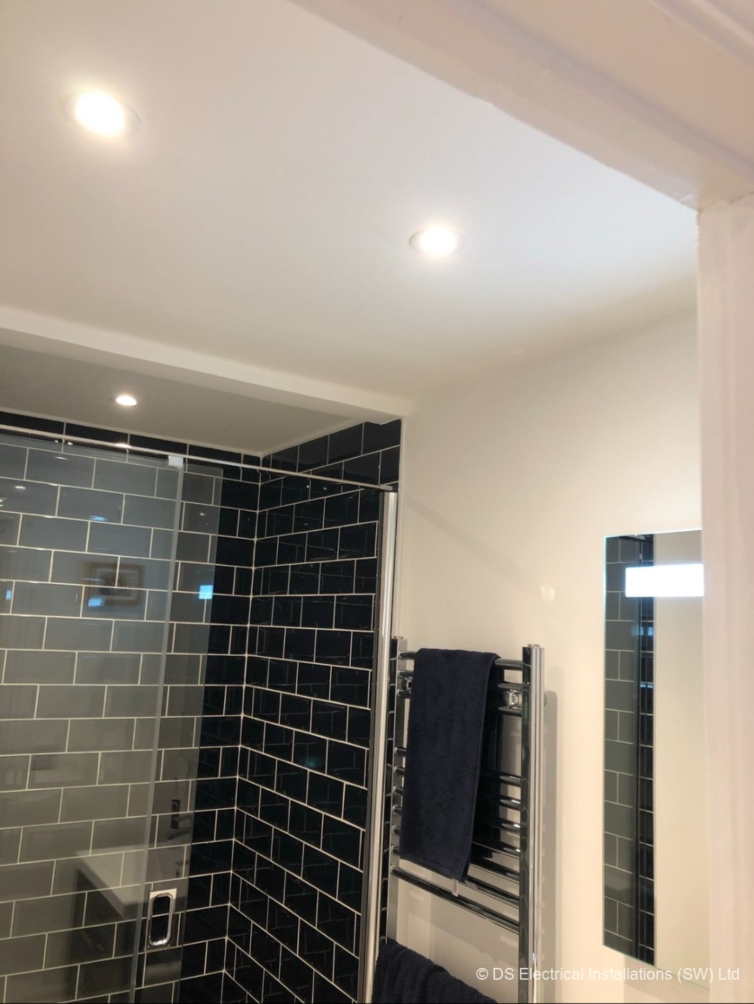 Shower downlights & heated rail