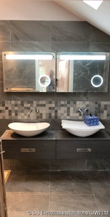 Twin LED mirror cabinets