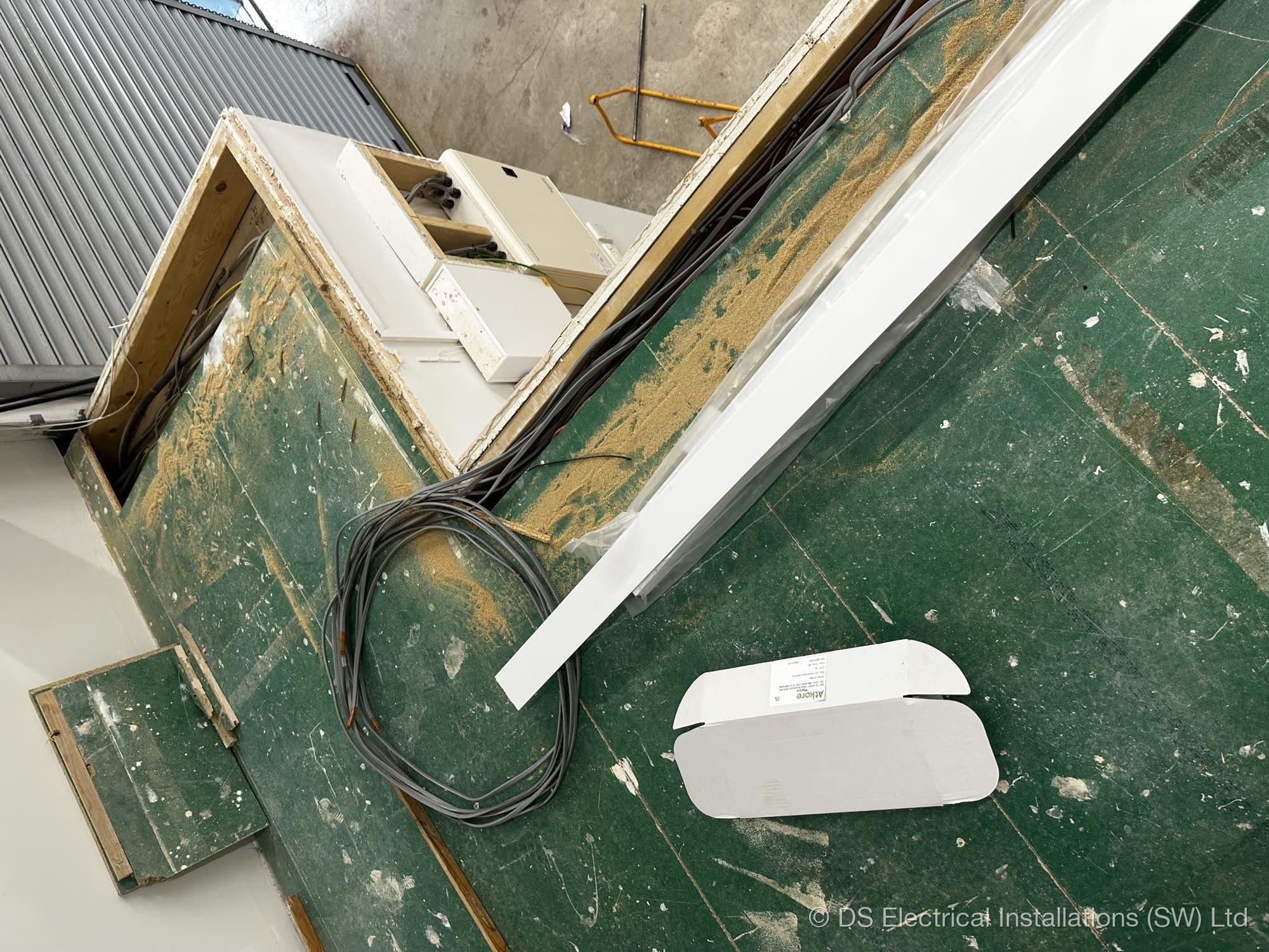 Commercial cable run and distribution board installation