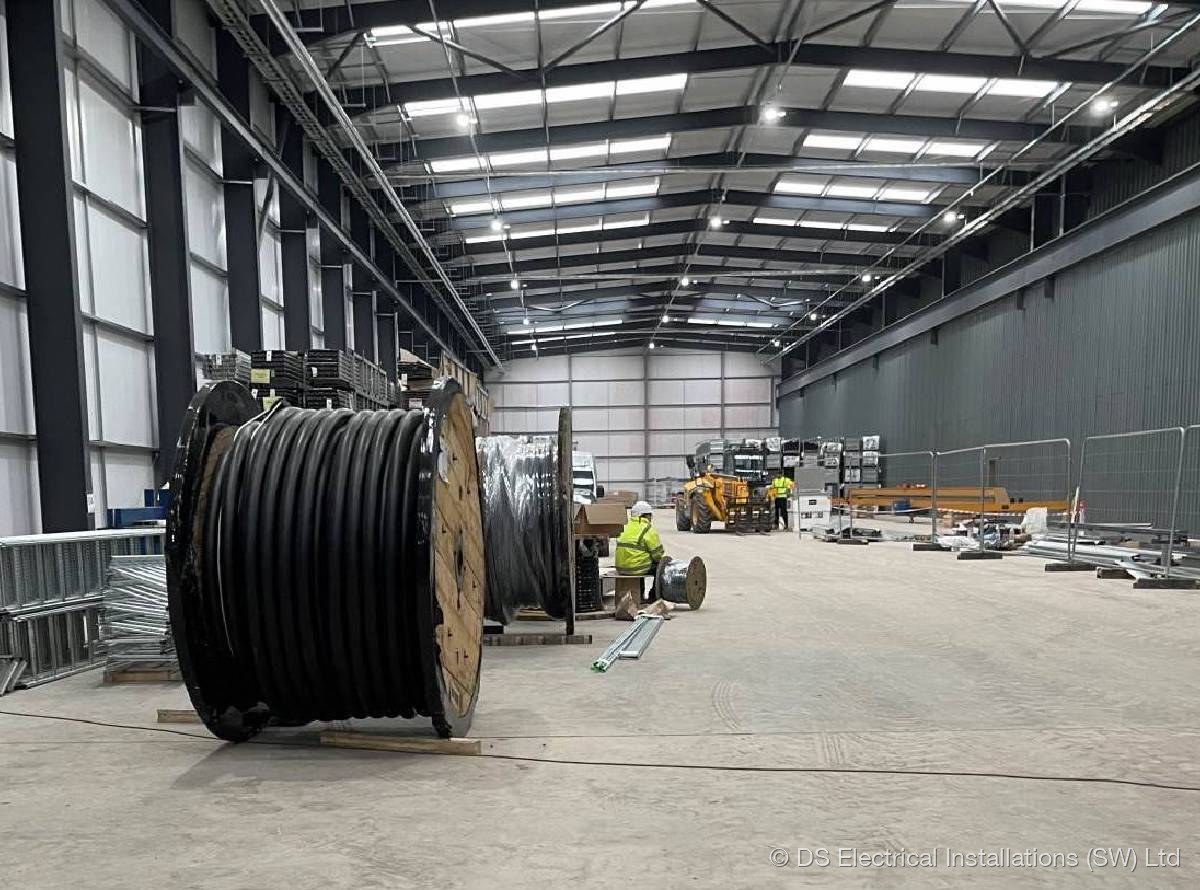 Commercial electrical install, three-phase distribution