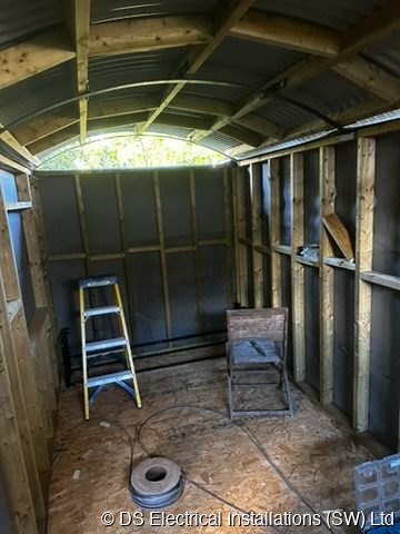 Timber-frame outbuilding first fix
