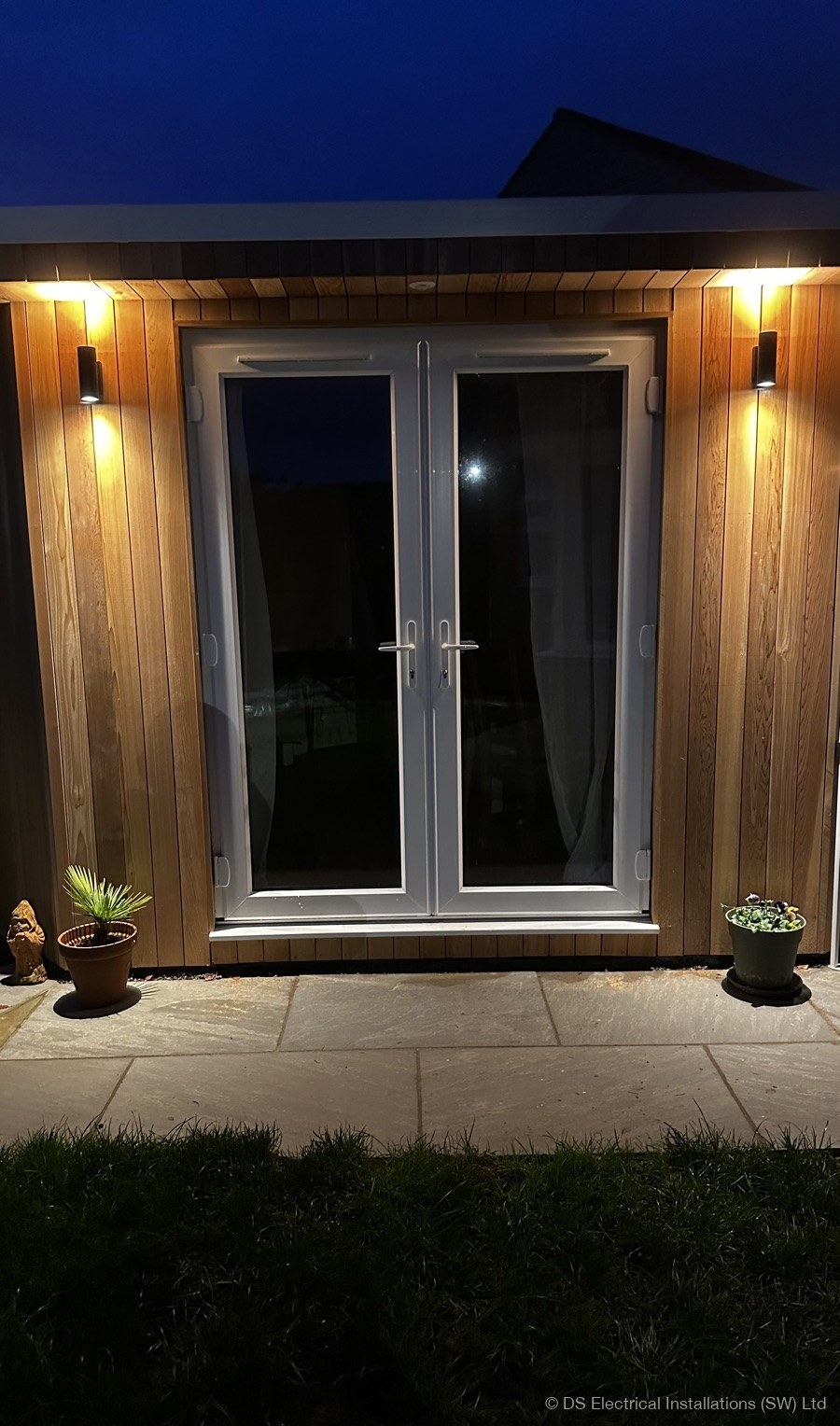 Garden room lighting, DS Electrical install in a Mid Somerset property