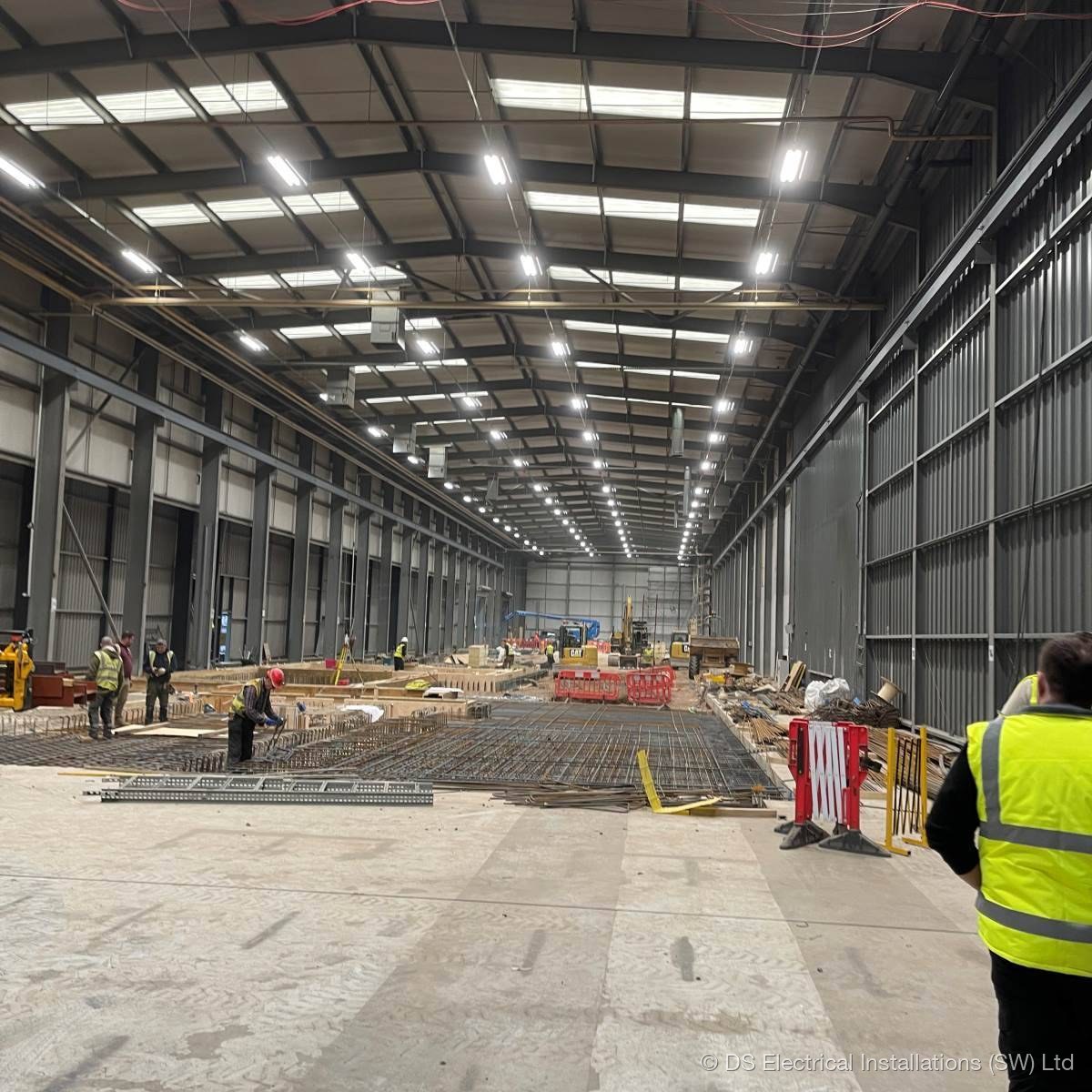 LED high bay lighting in warehouse