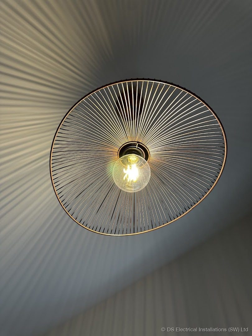 Designer wire sunburst pendant light